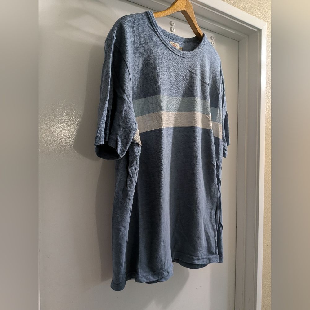 Faherty - Striped Slub Cotton-Jersey T-Shirt - Blue XL - Picture 6 of 8